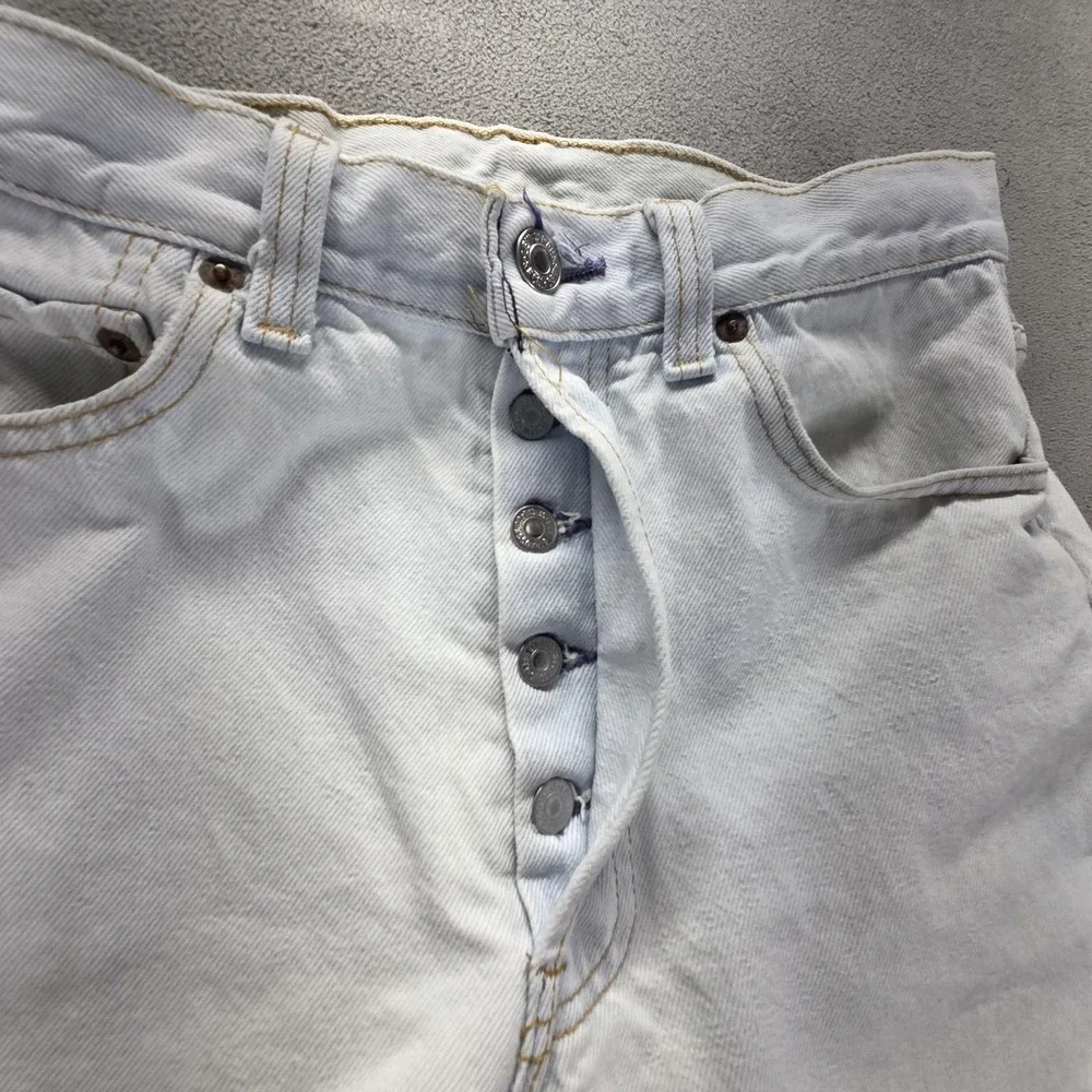 Vintage Levis 501 Jeans Mens White Button Fly Made in USA 90s Fits 27x29